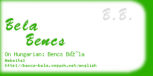 bela bencs business card